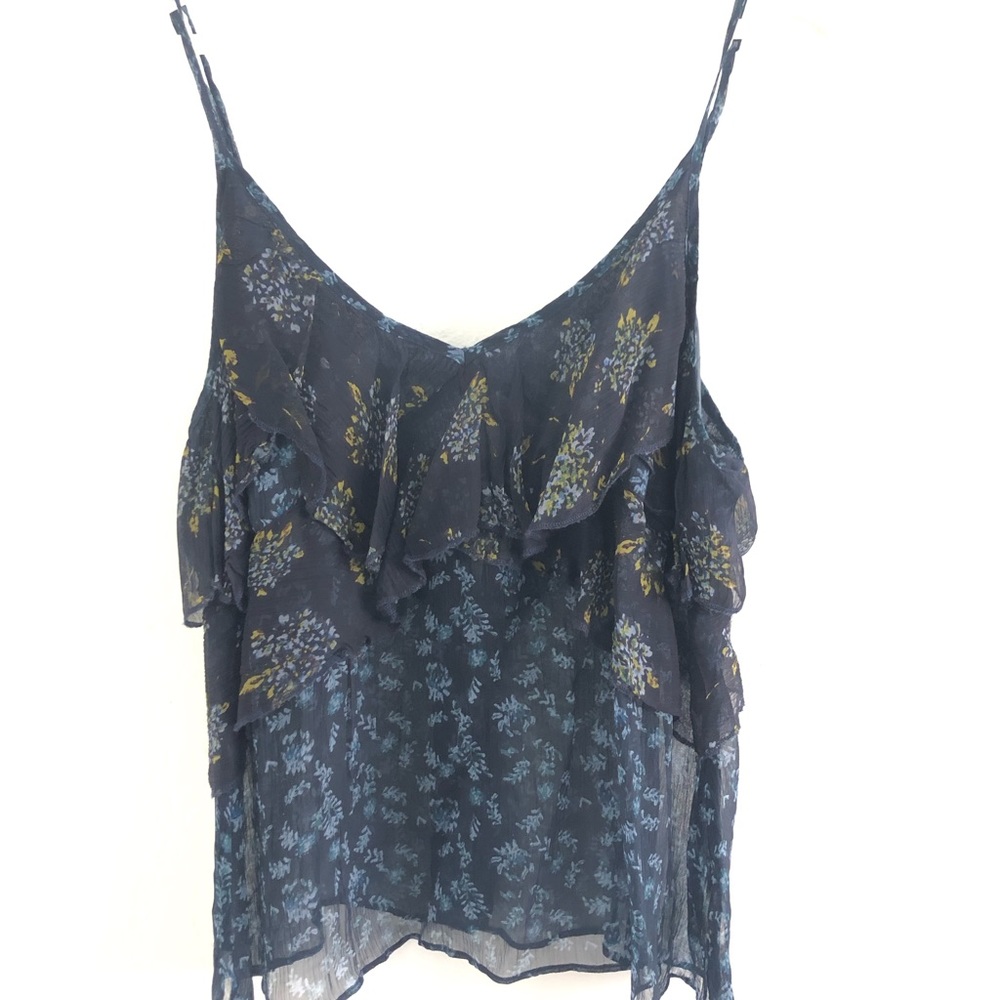 Free people sheer ruffled flower tank - Picture 4 of 6